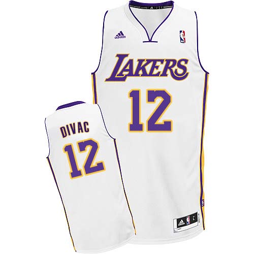 Mens Adidas Los Angeles Lakers 12 Vlade Divac Swingman White Alternate NBA Jersey